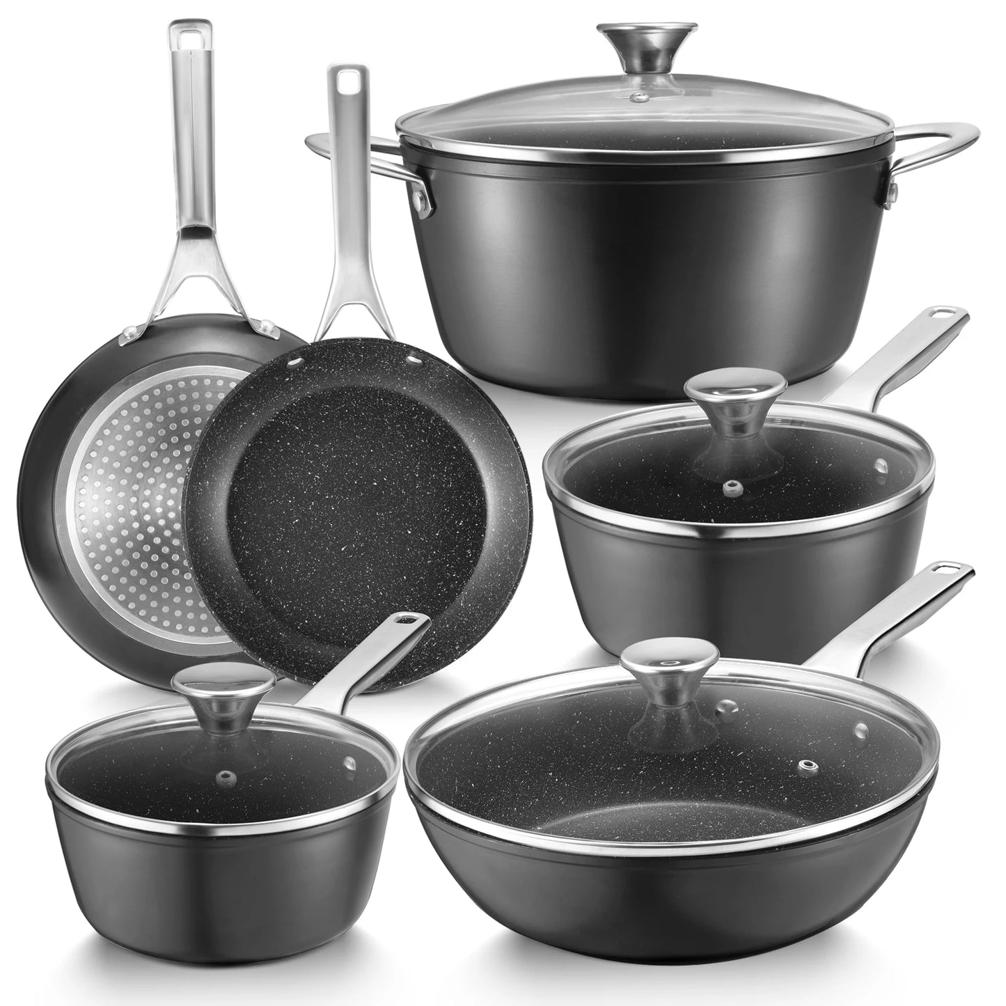 10 Piece, Induction Cookware Nonstick