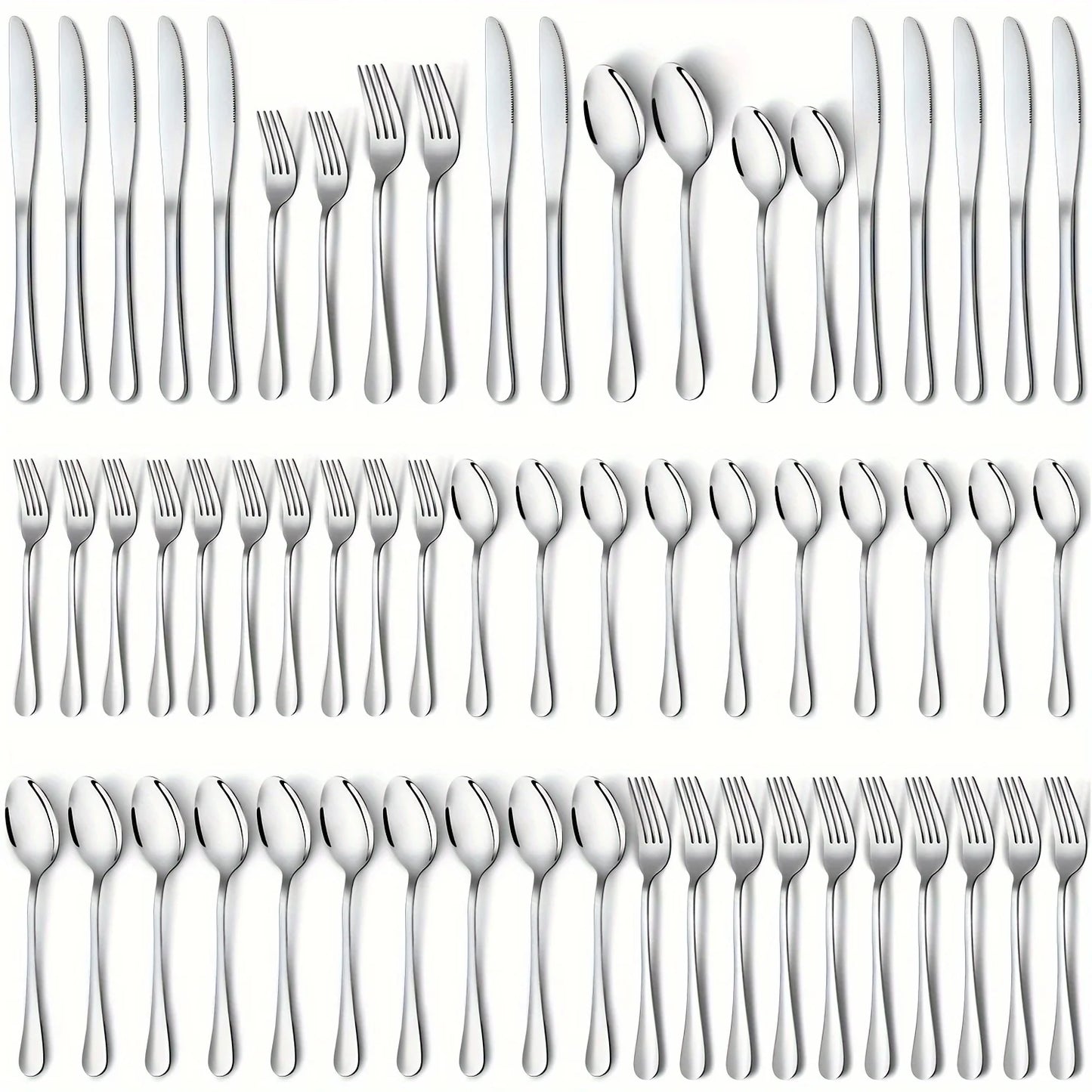 60pcs, Stainless Steel Flatware Set