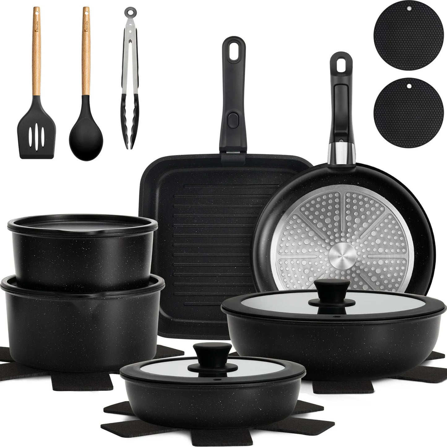 22 pieces, non-stick, cookware