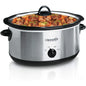 Large 8 Quart Oval Manual Slow Cooker, Stainless Steel, High/Low Cook Settings, and Convenient Warm Setting, 1500 Watts