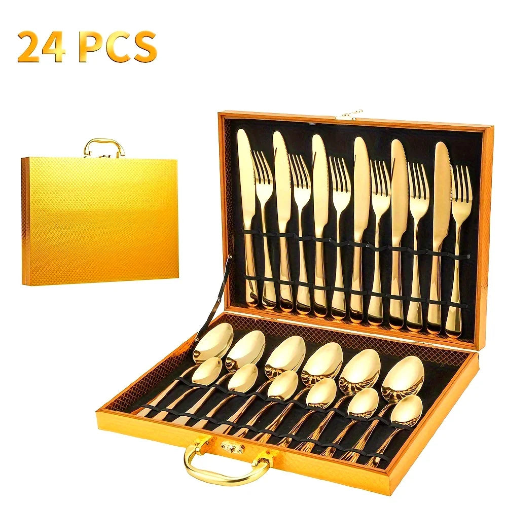 24pcs Stainless Steel Flatware