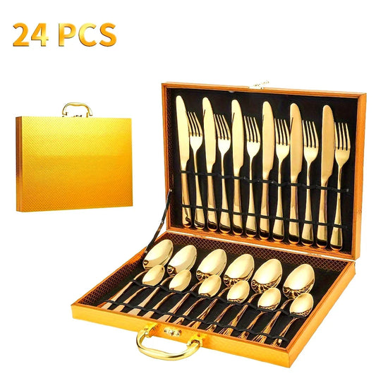 24pcs Stainless Steel Flatware
