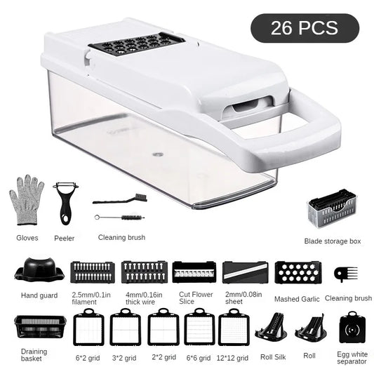 26 piece multifunctional vegetable slicer