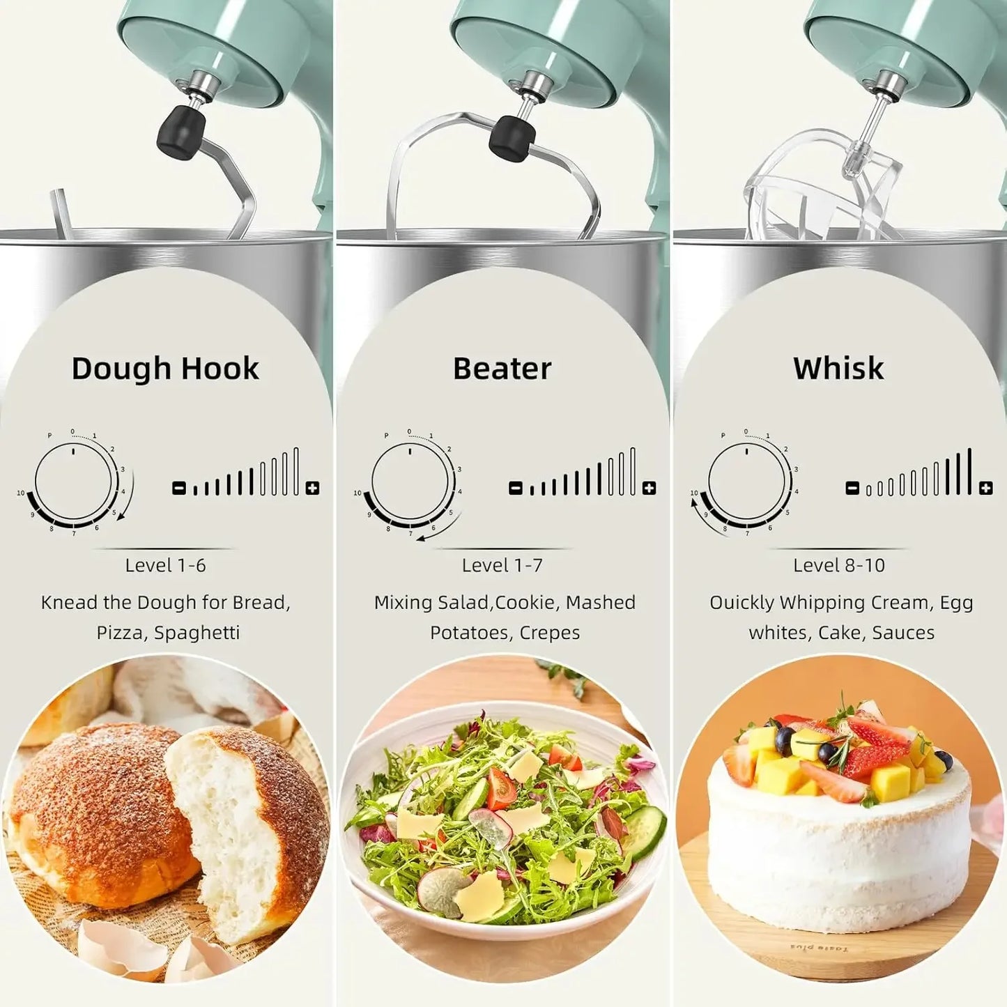 10 Speeds Tilt-Head Food Mixer