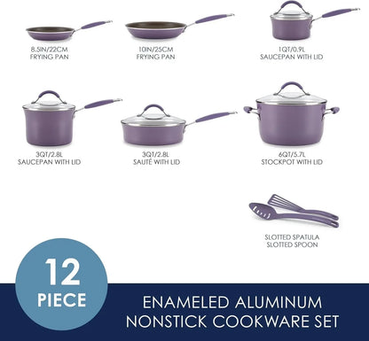 12 Piece, Lavender Cookware