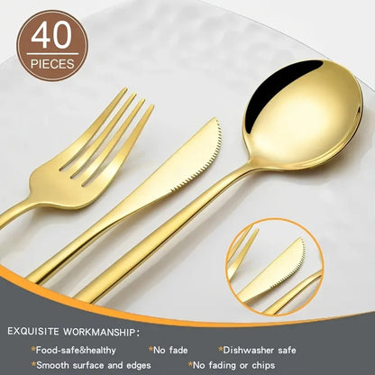 40 Pieces Stainless Steel Cutlery