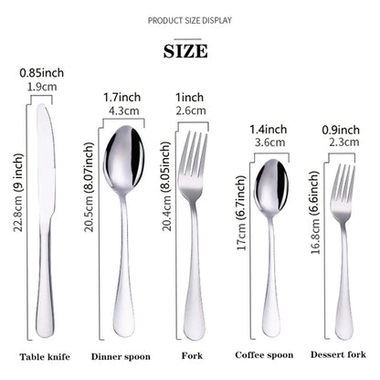 5/10/20 pcs  Cutlery Set Stainless Steel Dinnerware Set Tableware Set 1/2/4 Set Gold Silverware Sets Dinner Spoon and Fork Set