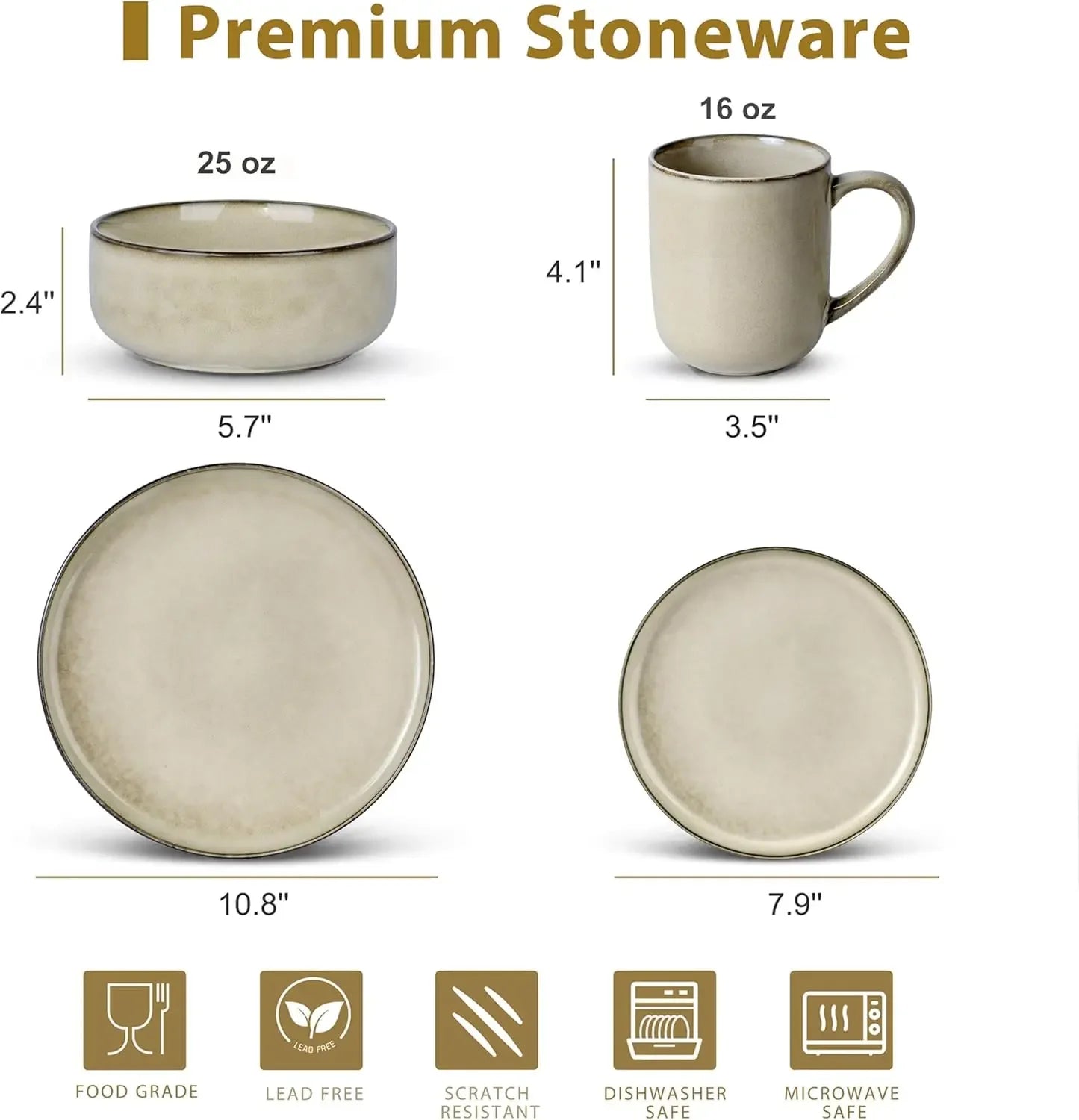 16 Piece Ceramic Dinnerware