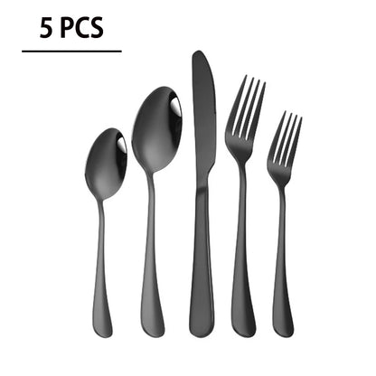 5/10/20 pcs  Cutlery Set Stainless Steel Dinnerware Set Tableware Set 1/2/4 Set Gold Silverware Sets Dinner Spoon and Fork Set