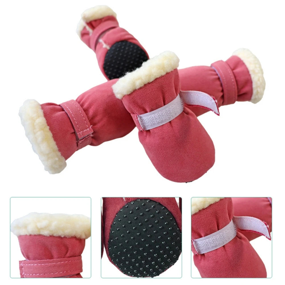 4Pcs Pet Dog Snow boots