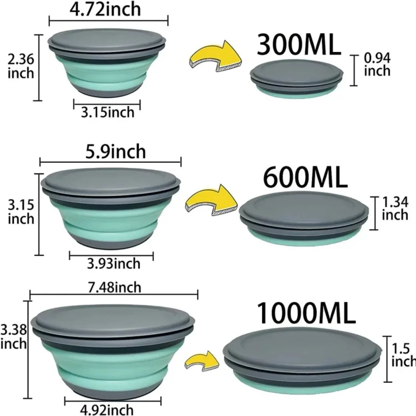 3 PCS/Set Camping Bowls