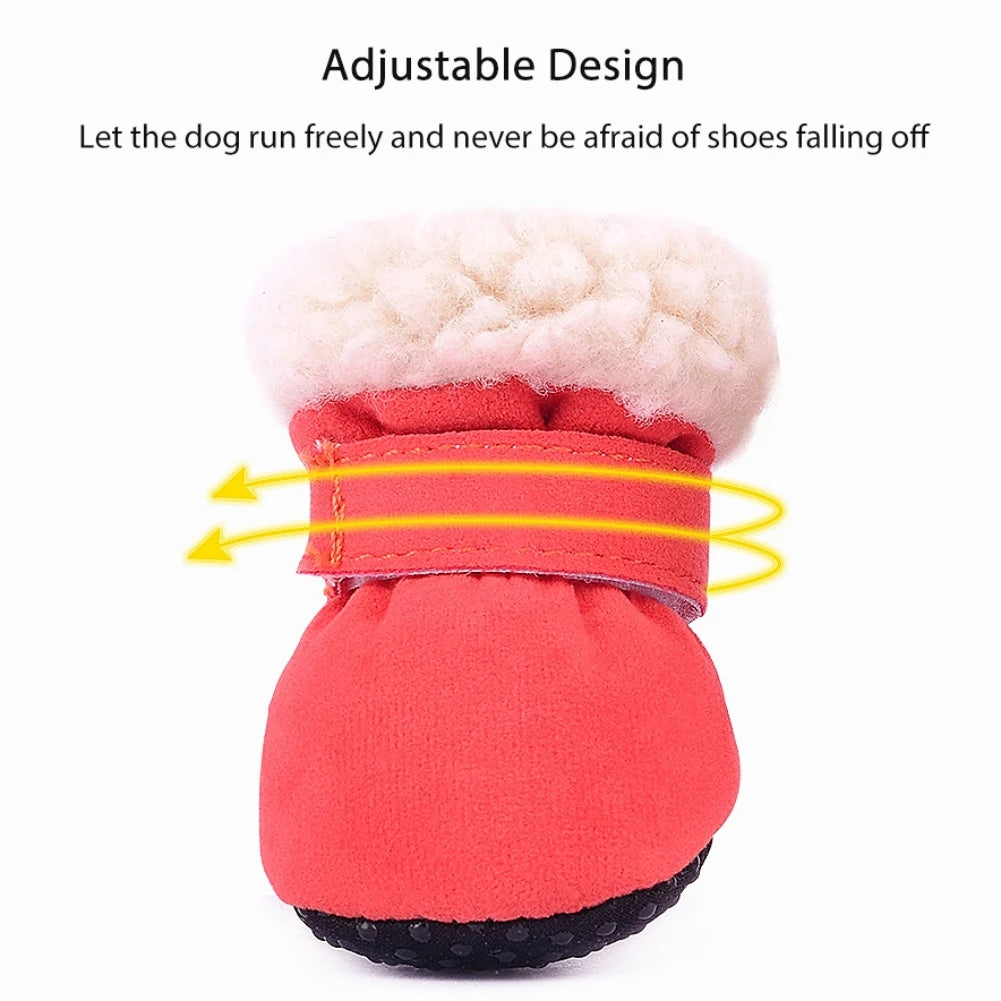 4Pcs Pet Dog Snow boots