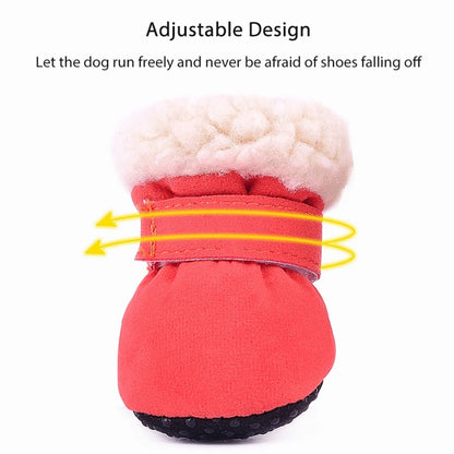 4Pcs Pet Dog Snow boots