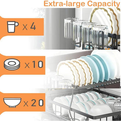 Dish Drying Rack with Drainboard