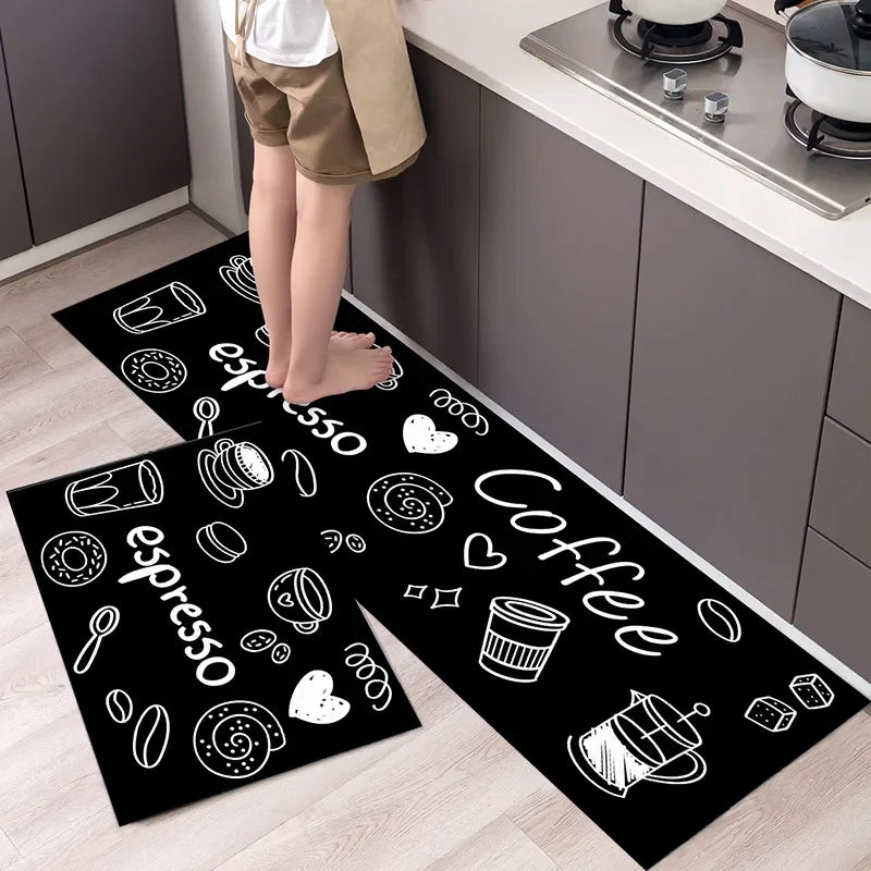 Kitchen Mat Set - Espresso/coffee/tea