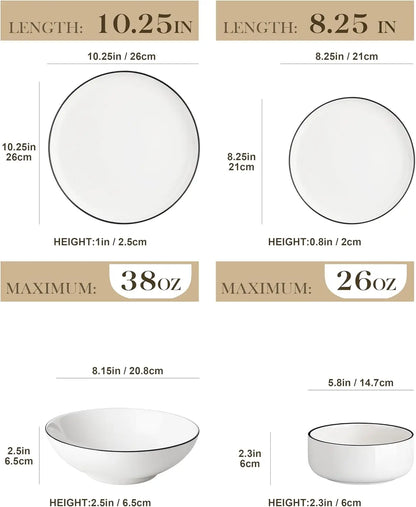 24 Pieces Modern Porcelain Dinnerware