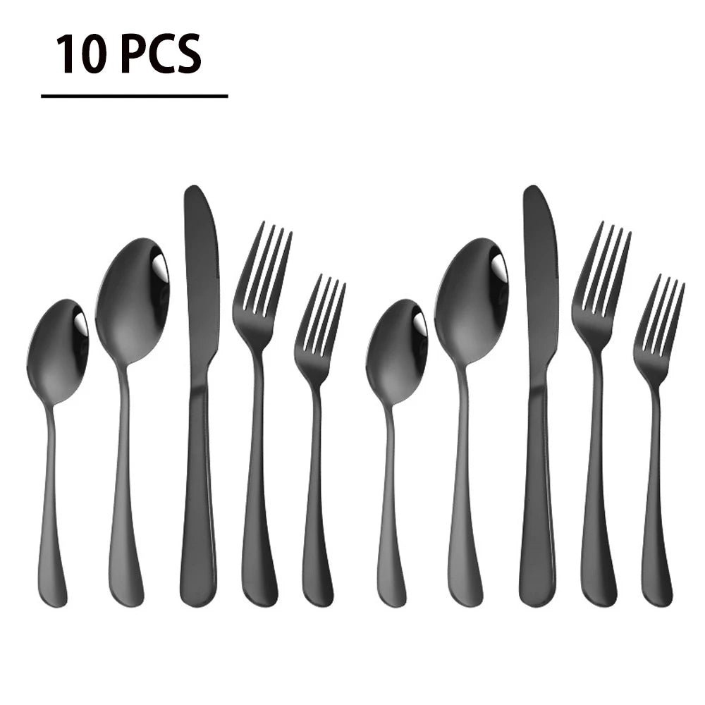 5/10/20 pcs  Cutlery Set Stainless Steel Dinnerware Set Tableware Set 1/2/4 Set Gold Silverware Sets Dinner Spoon and Fork Set