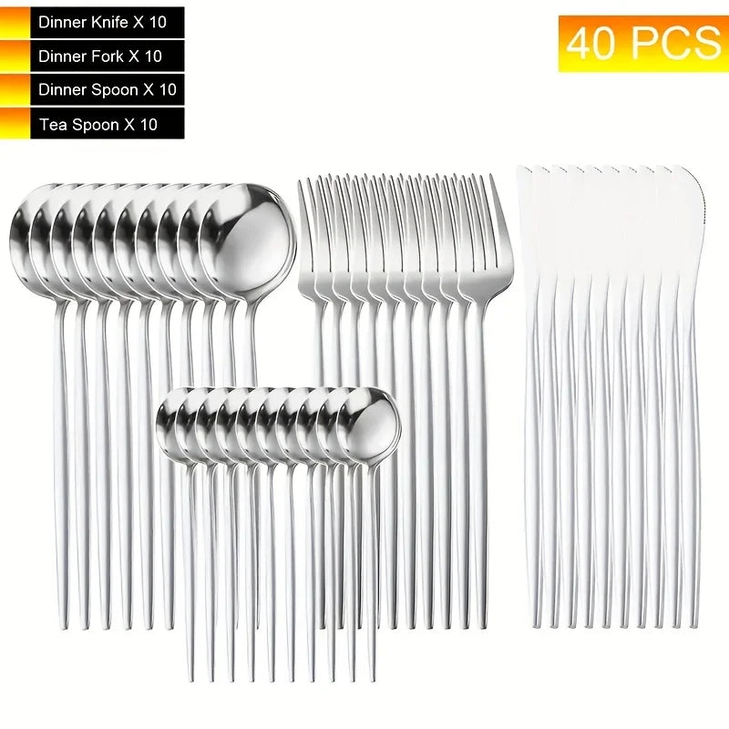 40 Pieces Stainless Steel Cutlery