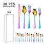 5/10/20 pcs  Cutlery Set Stainless Steel Dinnerware Set Tableware Set 1/2/4 Set Gold Silverware Sets Dinner Spoon and Fork Set