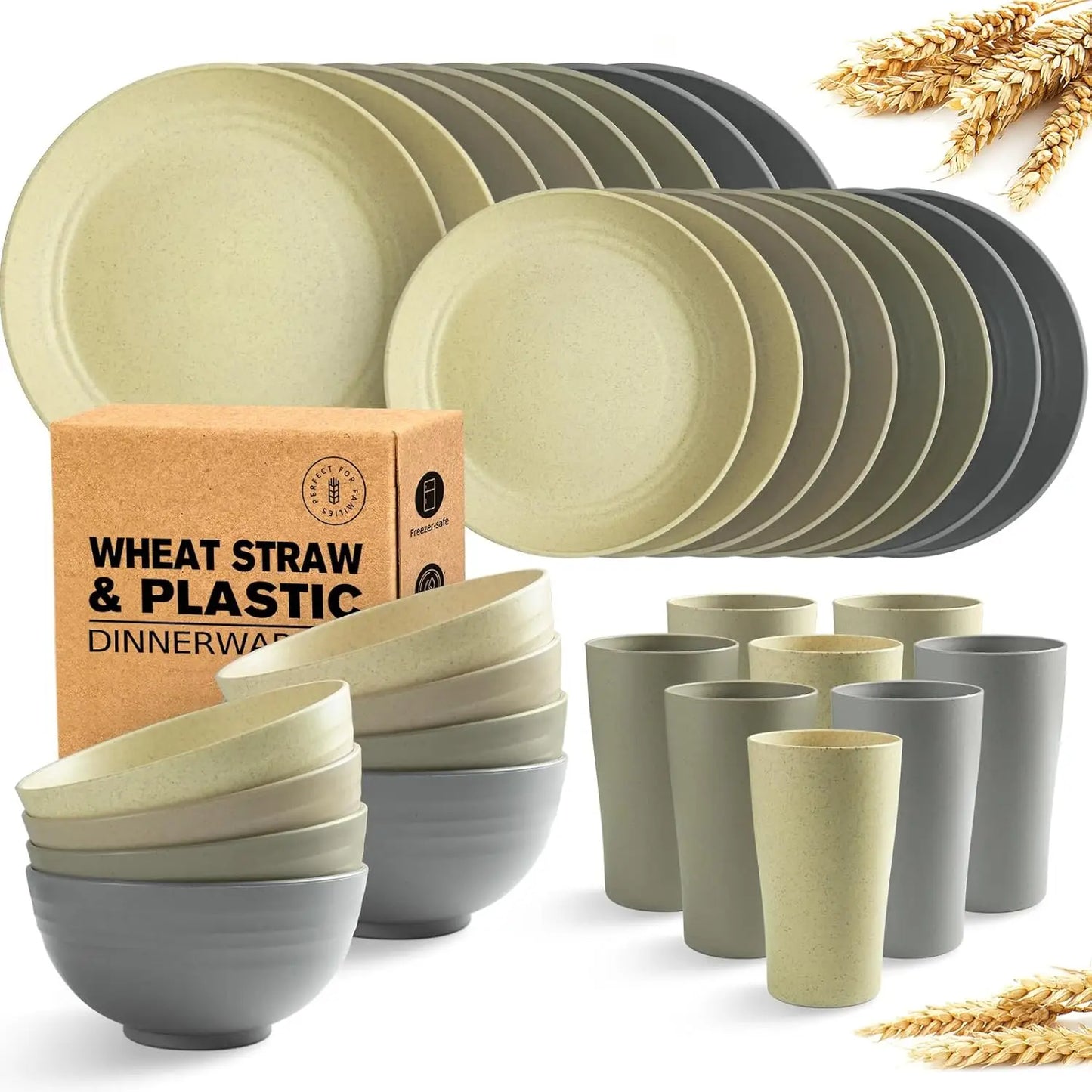 32-Piece Plastic Dinnerware Set