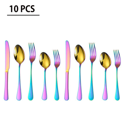 5/10/20 pcs  Cutlery Set Stainless Steel Dinnerware Set Tableware Set 1/2/4 Set Gold Silverware Sets Dinner Spoon and Fork Set