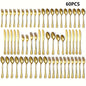30/60-Piece Golden Flatware Set