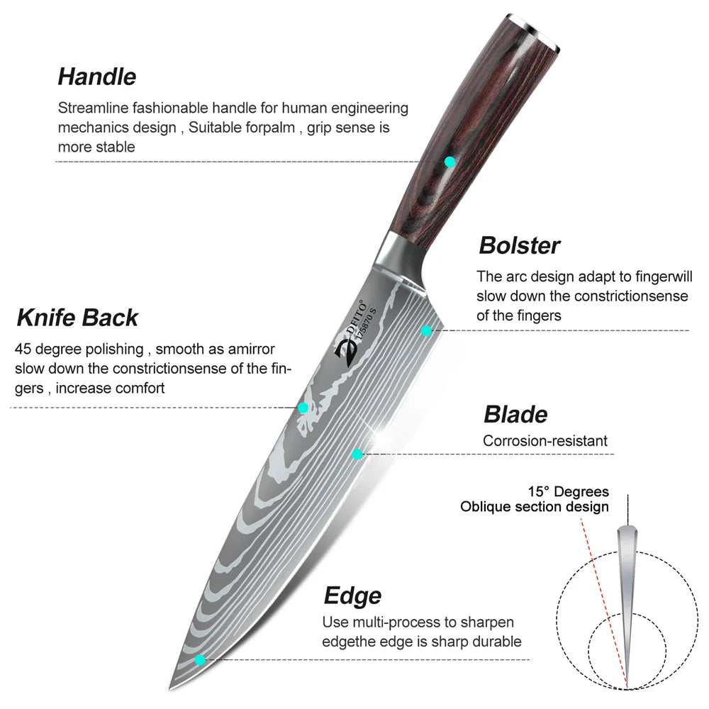 8pcs Kitchen Knife Set