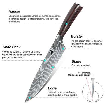 8pcs Kitchen Knife Set