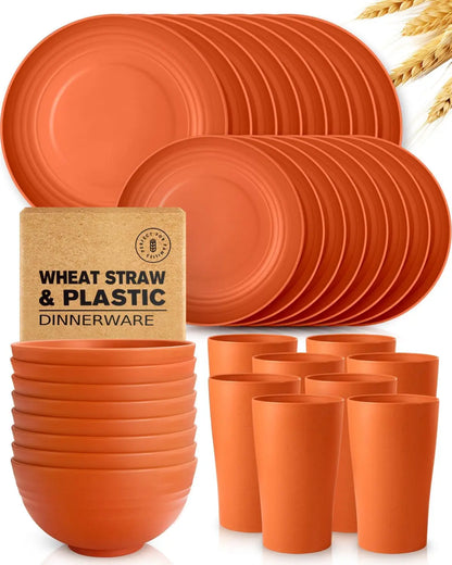 32-Piece Plastic Dinnerware Set