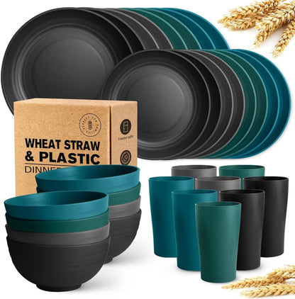 32-Piece Plastic Dinnerware Set