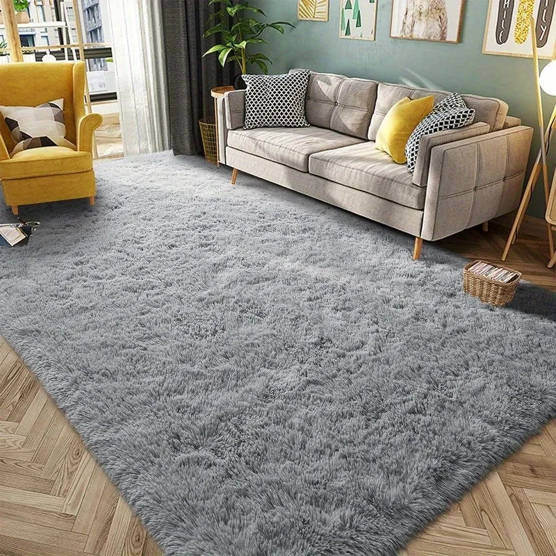 Gray plush carpet