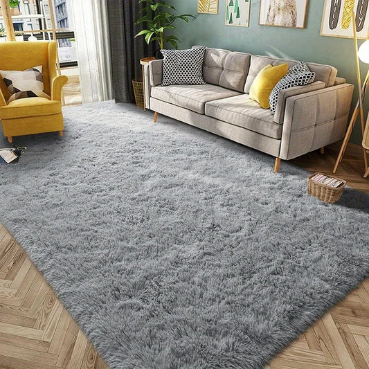 Gray plush carpet