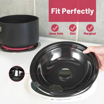 4 Pack Black Cooktop Drip Pans