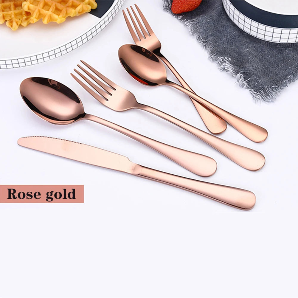 5/10/20 pcs  Cutlery Set Stainless Steel Dinnerware Set Tableware Set 1/2/4 Set Gold Silverware Sets Dinner Spoon and Fork Set