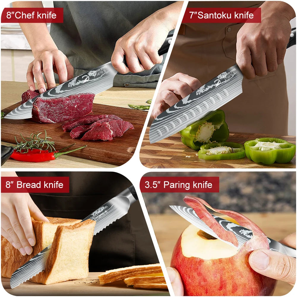 6/10pcs Kitchen Knives Gift Box Set