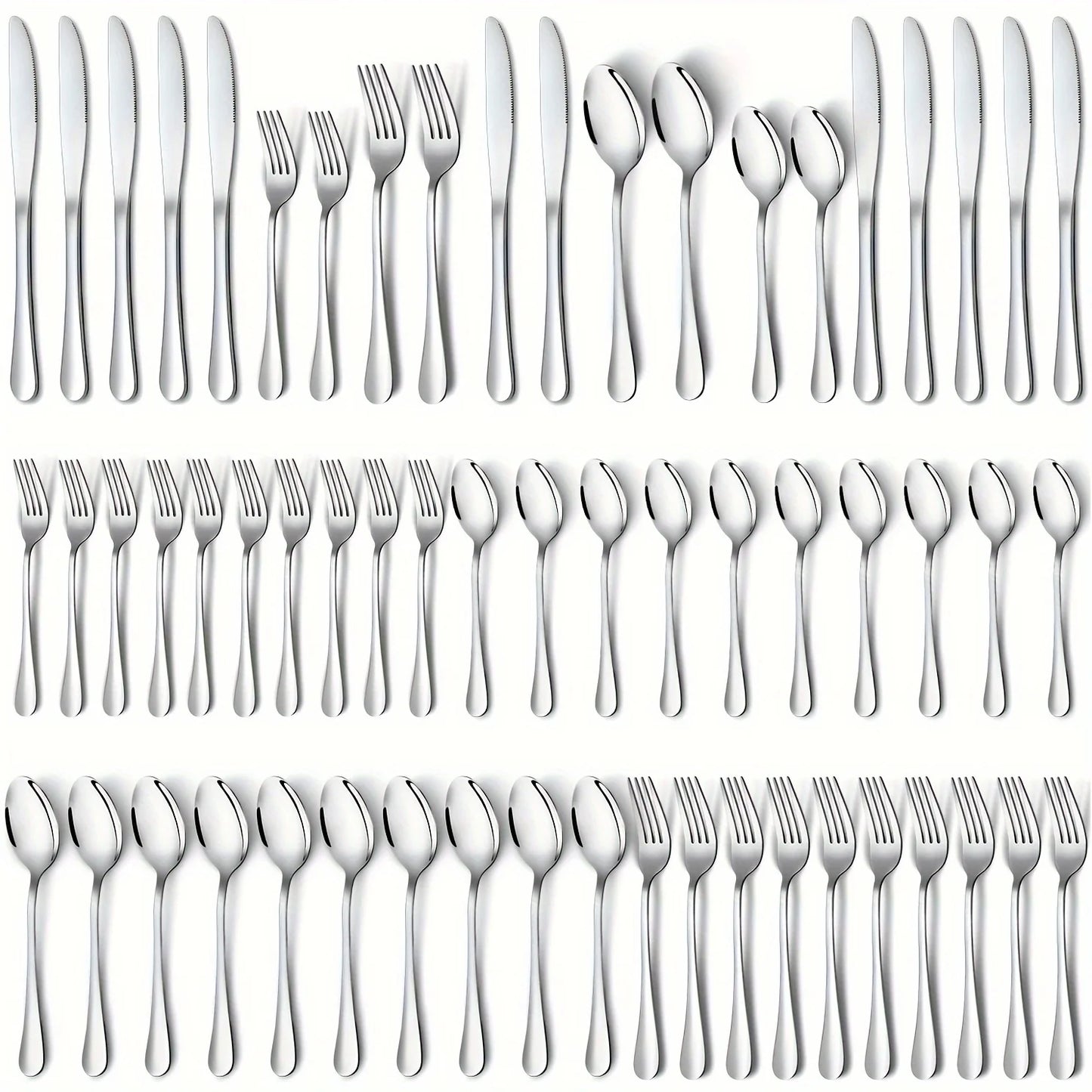 60pcs, Stainless Steel Flatware Set