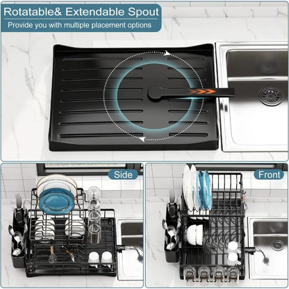 Dish Drying Rack with Drainboard