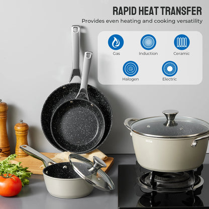 10 Piece, Induction Cookware Nonstick