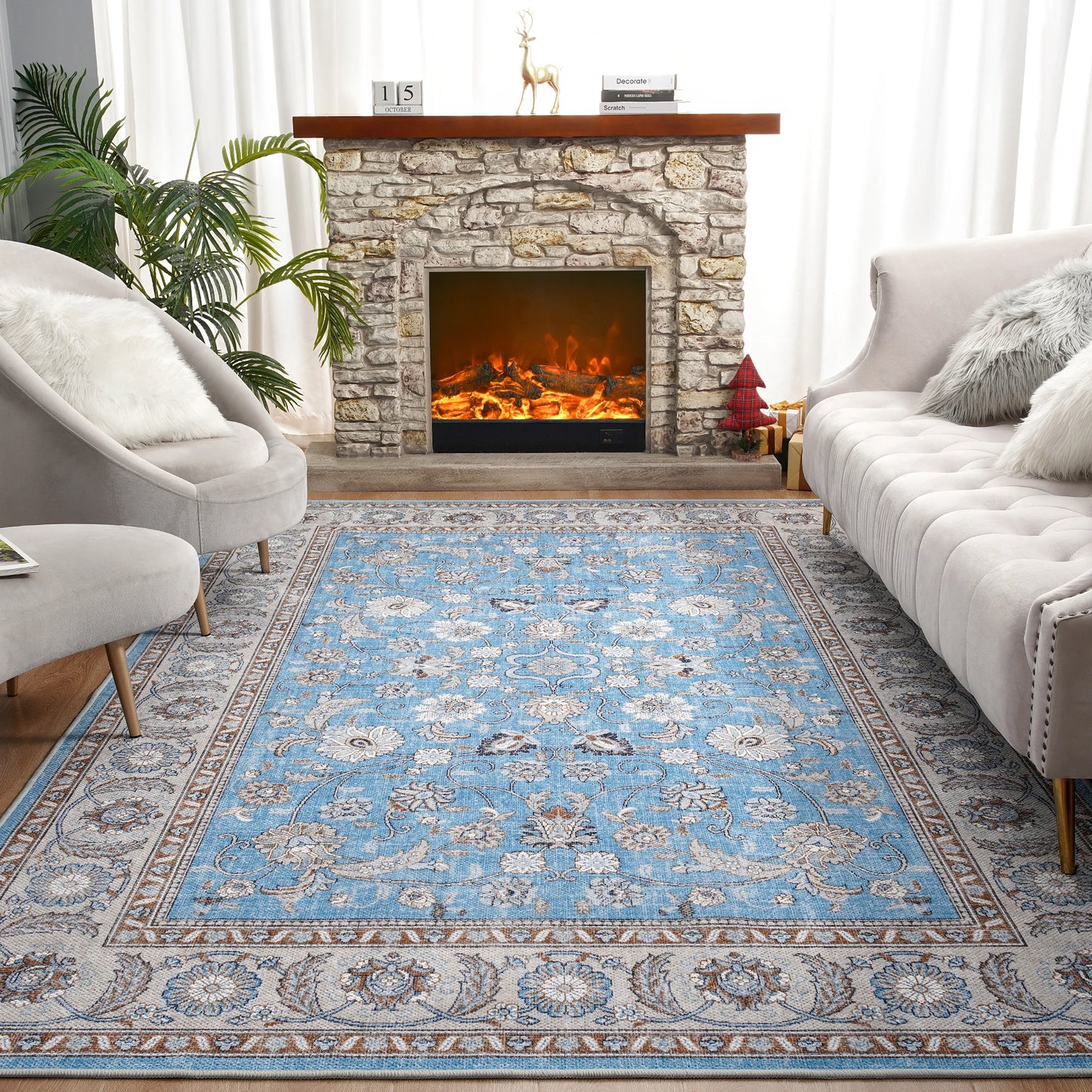 Large Modern Floral Rugs