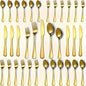 30/60-Piece Golden Flatware Set