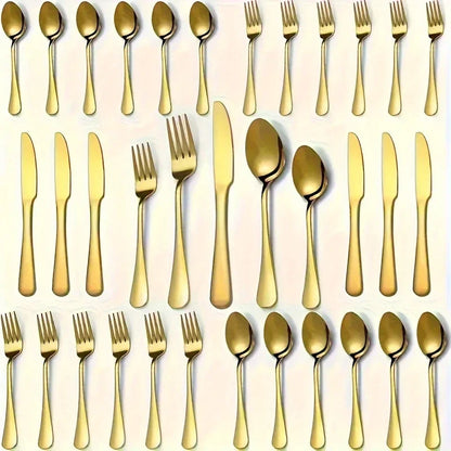 30/60-Piece Golden Flatware Set