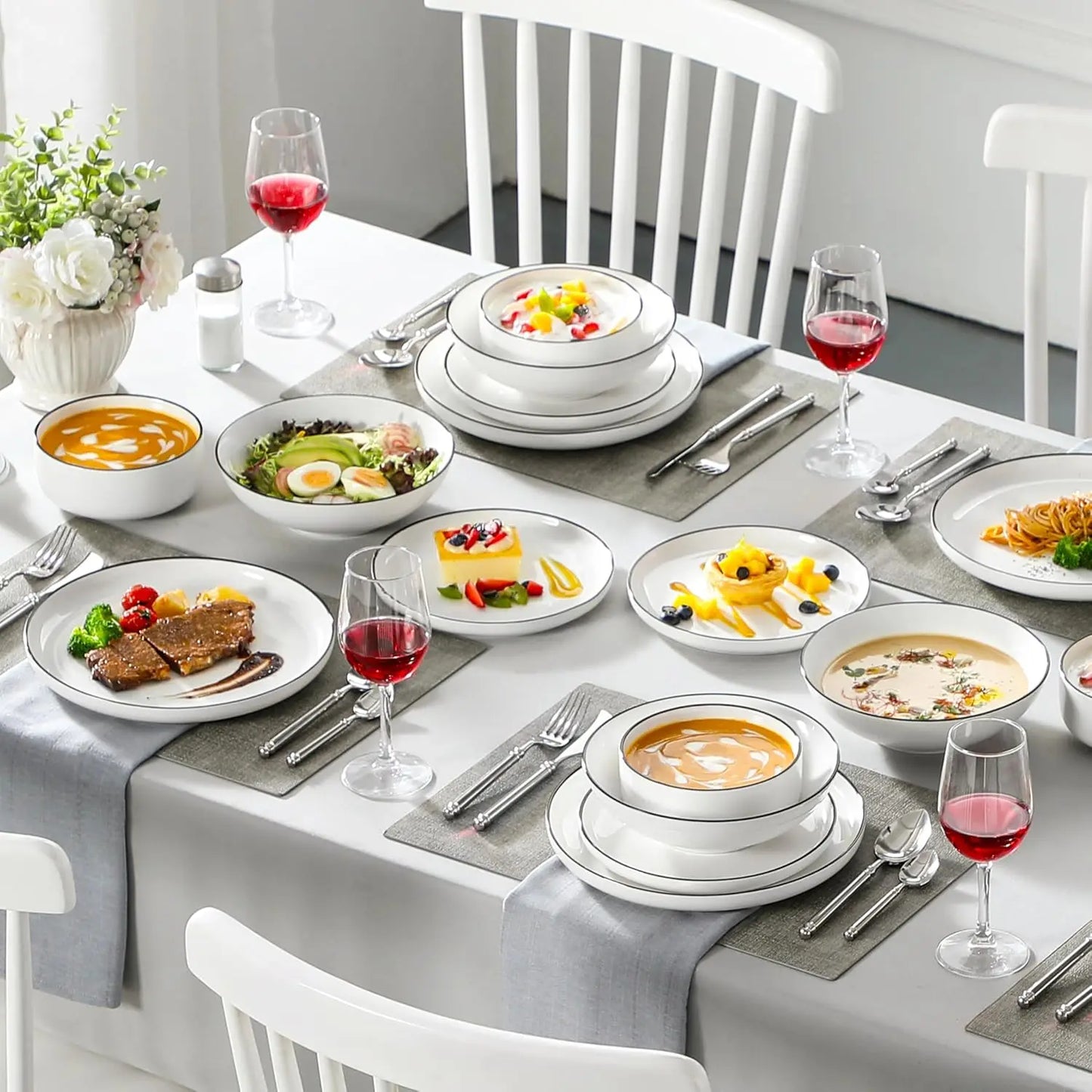 24 Pieces Modern Porcelain Dinnerware