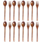 8 Sets of Wooden Soup Spoons and Forks