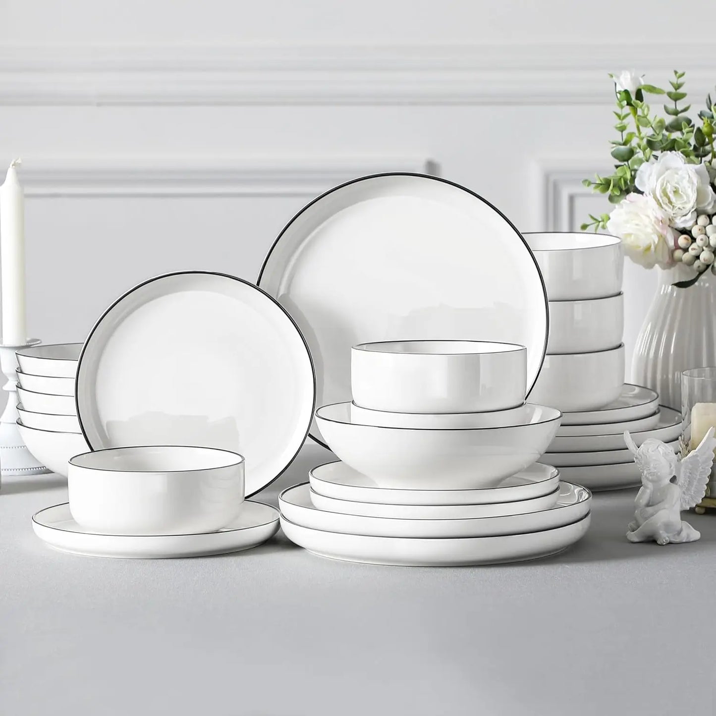 24 Pieces Modern Porcelain Dinnerware