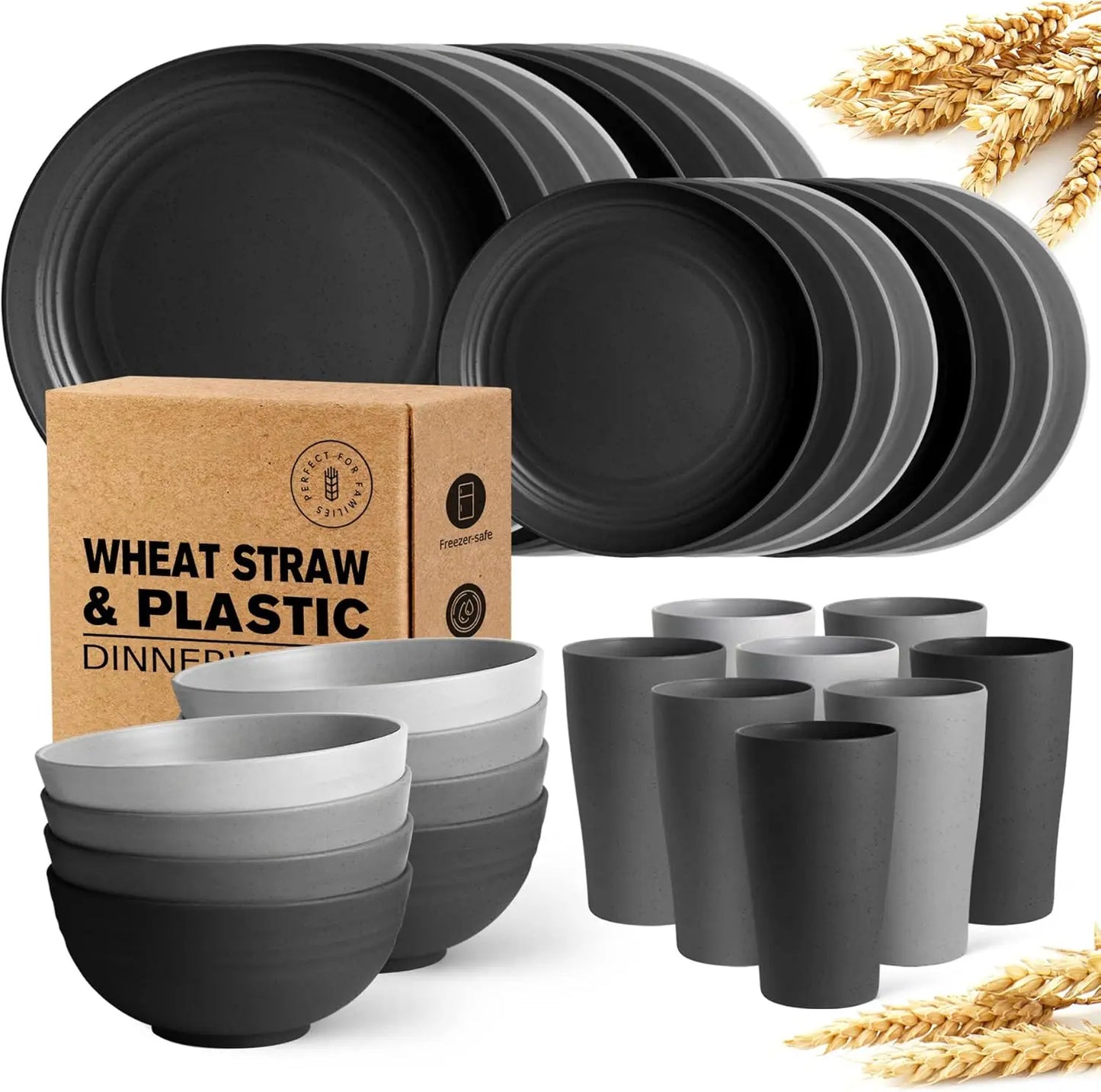 32-Piece Plastic Dinnerware Set