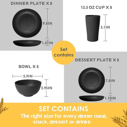 32-Piece Plastic Dinnerware Set