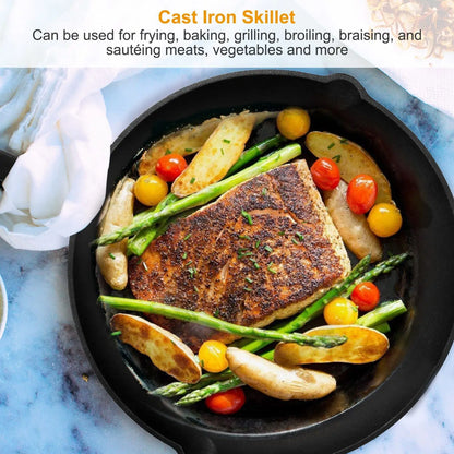 3Pcs Pre-Seasoned Cast Iron Skillet Set