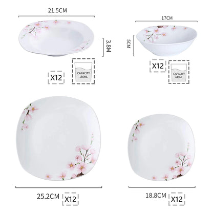 48-Piece Tableware Dinner Plate Set