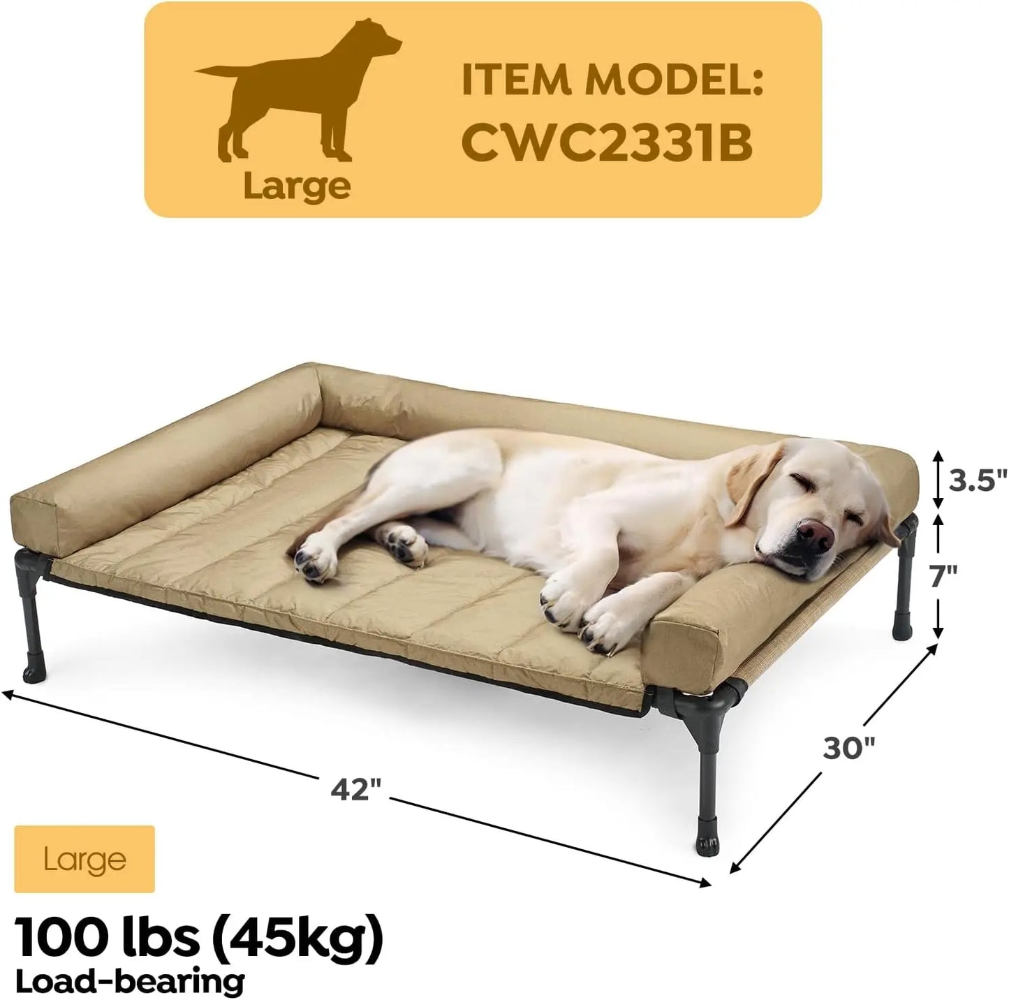 Raised Pet Cot with Breathable Mesh