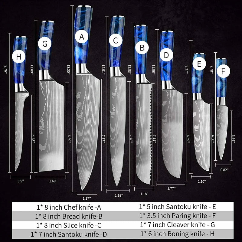 10 Pcs Set Kitchen Knives Set